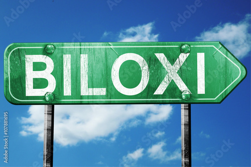 Photos biloxi road sign , worn and damaged look