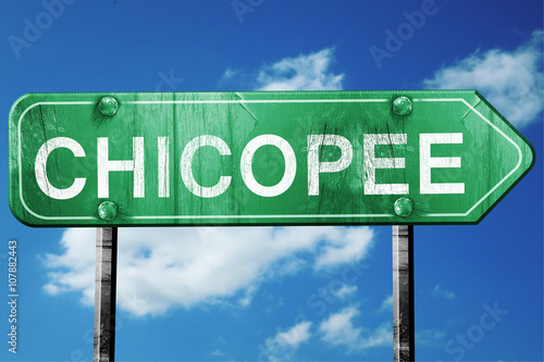 chicopee road sign , worn and damaged look photo