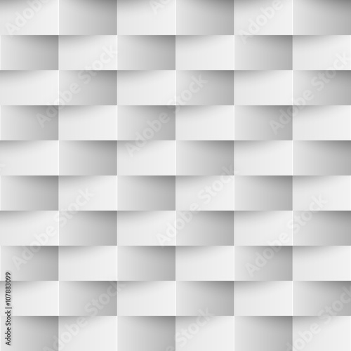 Seamless 3D textured white wall vector background.