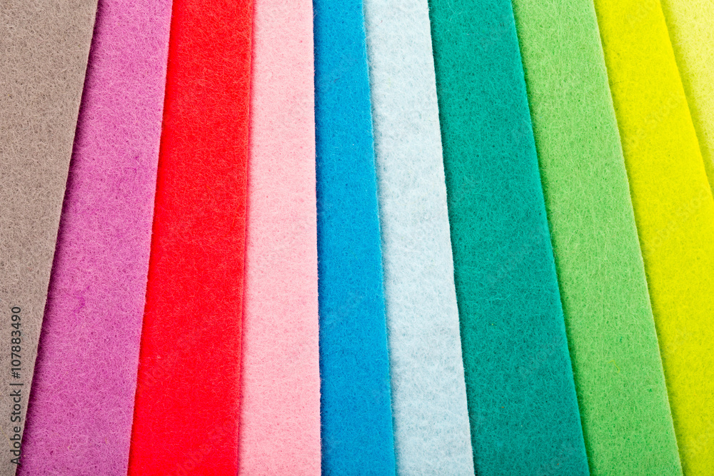 Selection of colorful felt sheets Selection of colorful felt sheets