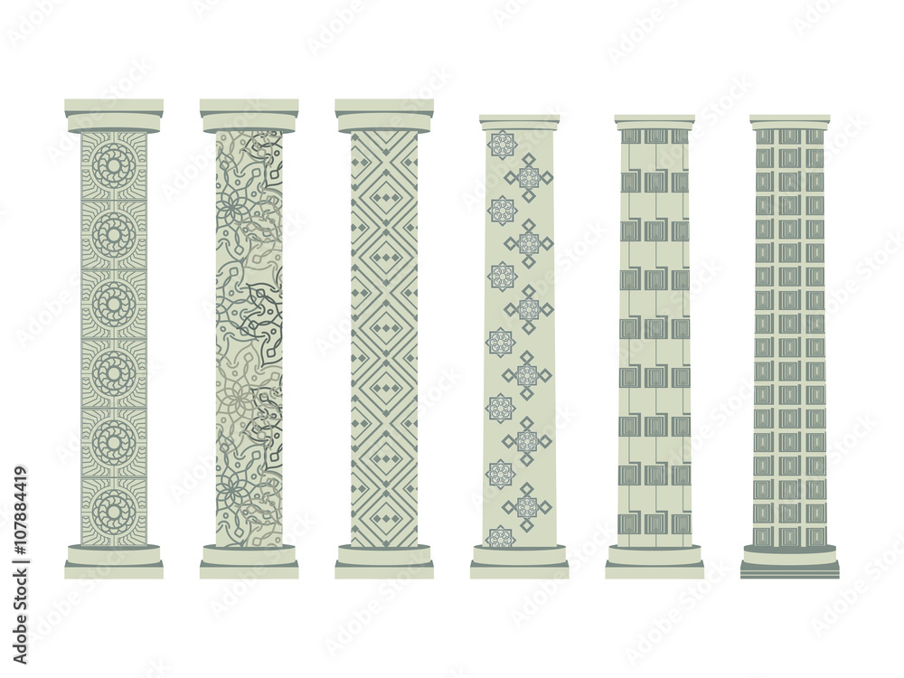 Column. Doric, Roman style. Set of columns. Vector illustration. Stock ...