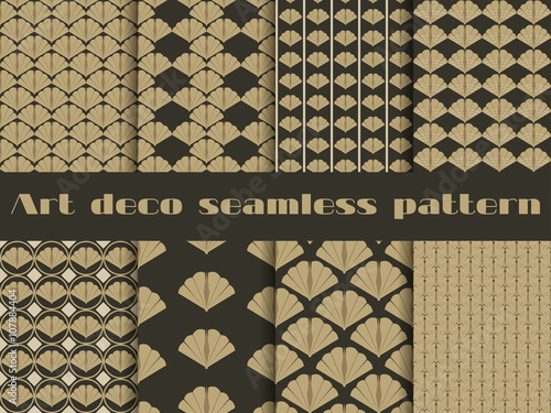 Seamless pattern in art deco style. Set vector backgrounds.