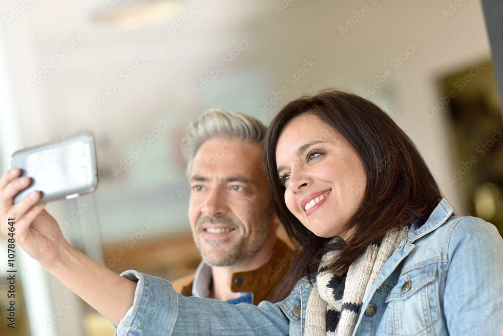 Mature couple taking selfie picture Mature couple taking selfie picture