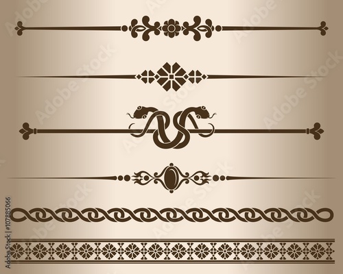 Design elements - decorative line dividers and ornaments.