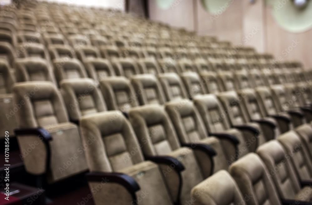 Naklejka premium blurry, Empty comfortable seats in theater, cinema