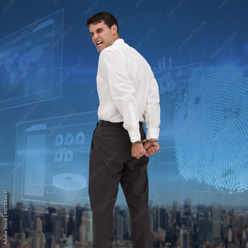 Composite image of rear view of young businessman Composite image of rear view of young businessman