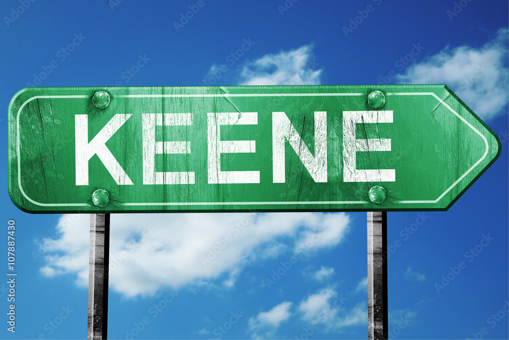 Obraz premium keene road sign , worn and damaged look