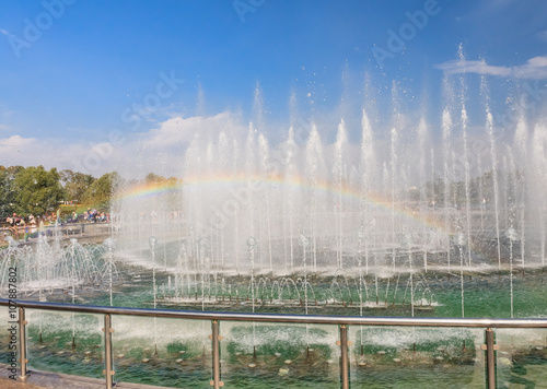 Light and music fountain. Tsaritsyno State Museum. Moscow photo