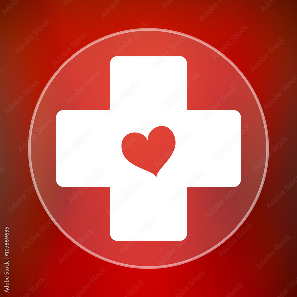 Cross with heart icon