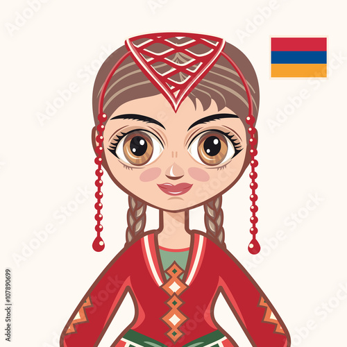 The girl in Armenian dress. Historical clothes. Armenia. Portrait. Avatar.