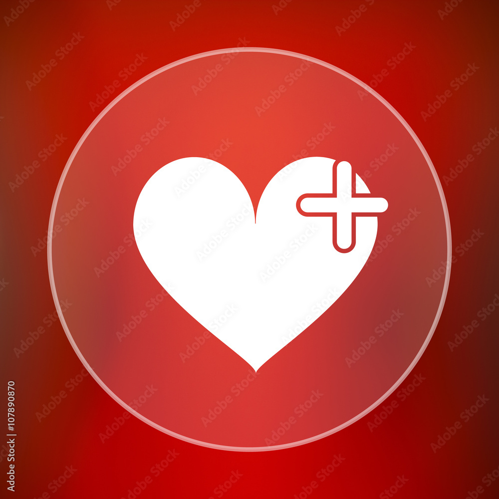 Heart with cross icon