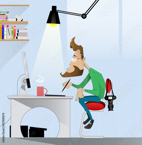 Digital art painter at work.