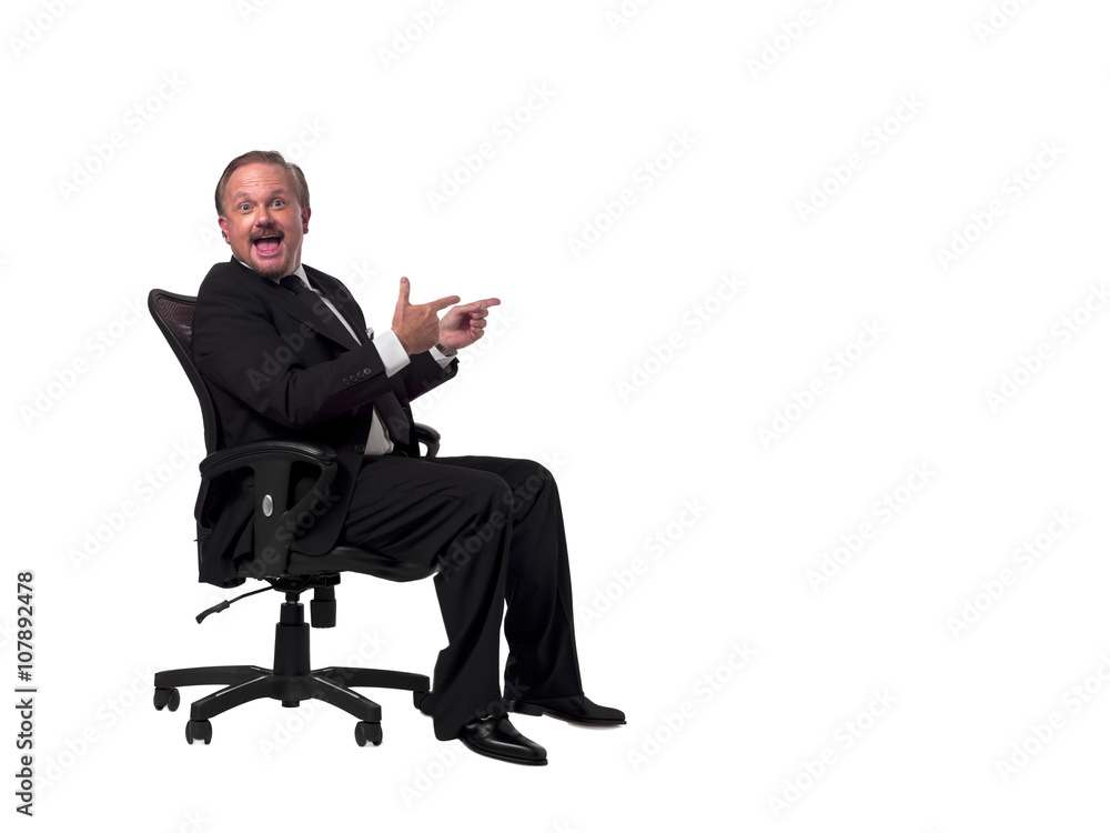mature businessman gesturing with mouth open. mature businessman gesturing with mouth open.