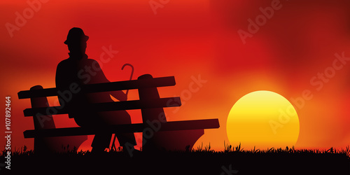 Vieillesse - Solitude - Coucher de soleil