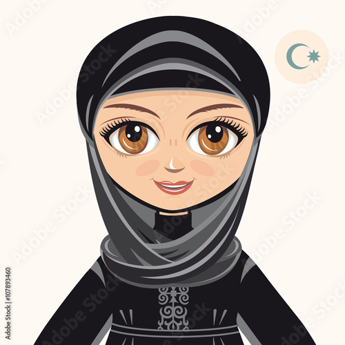 The girl in muslim dress. Historical clothes.  Portrait. Avatar.