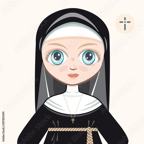 The girl in novice dress. Nun. Portrait. Avatar.