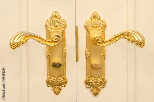 antique gold plated door handle