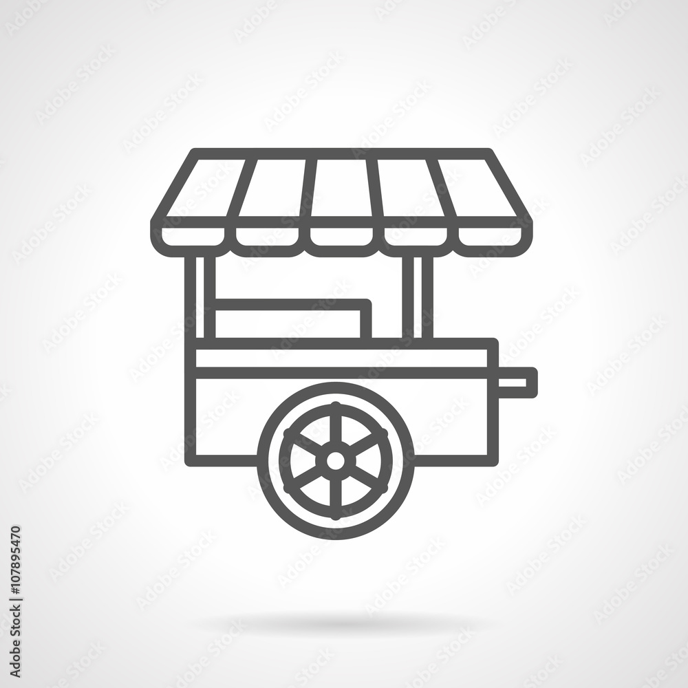 Fast food trailer black line vector icon Fast food trailer black line vector icon