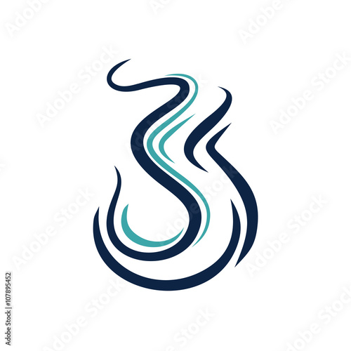 Elegant 3 Three Smoke Wave Illustration