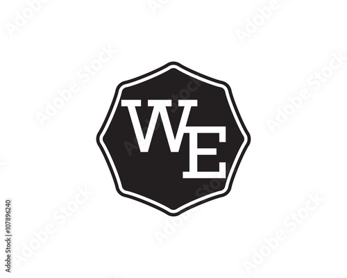 WE retro initial monogram letter logo. vintage label typography. © vectorlia