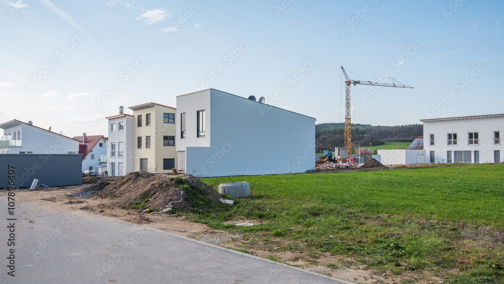 Moderne Pultdachhäuser im Bau Moderne Pultdachhäuser im Bau