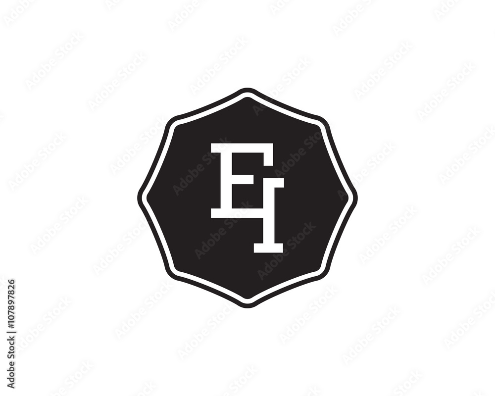 Obraz premium EI retro initial monogram letter logo. vintage label typography.
