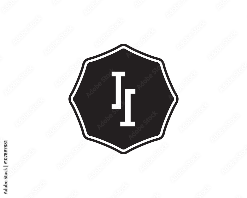 Obraz premium II retro initial monogram letter logo. vintage label typography .