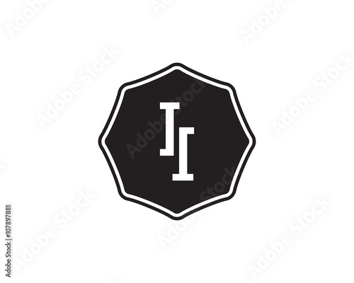 II retro initial monogram letter logo. vintage label typography .