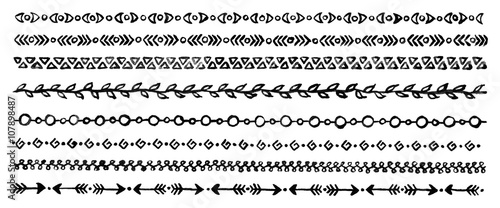 Wallpaper Mural Black and white monochrome abstract border frame isolated Torontodigital.ca