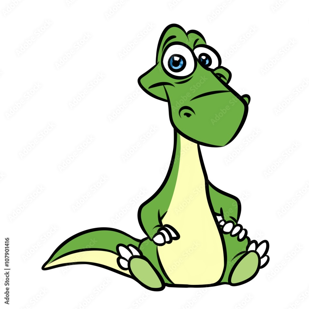 Obraz premium Little crocodile cartoon illustration isolated image animal character
