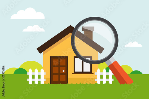 House with magnifying glass