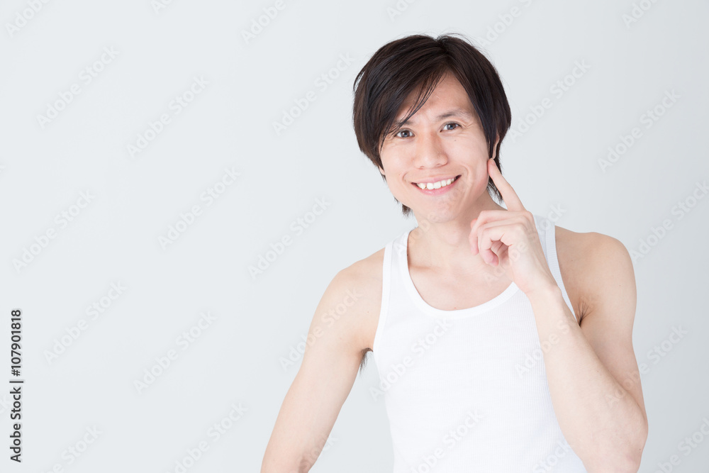 young asian man beauty image isolated on white background young asian man beauty image isolated on white background