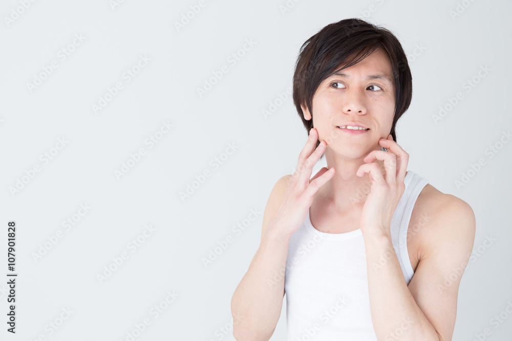 young asian man beauty image isolated on white background young asian man beauty image isolated on white background