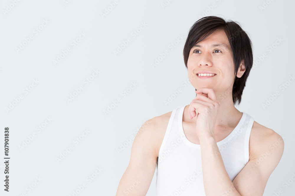 young asian man beauty image isolated on white background young asian man beauty image isolated on white background