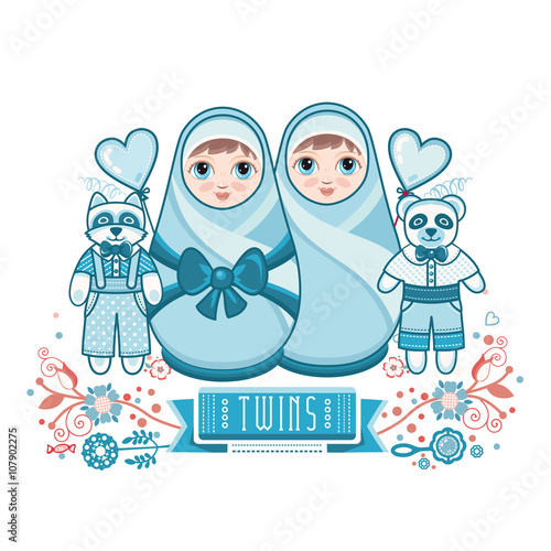 Newborn little baby. Greeting card of the newborn. 