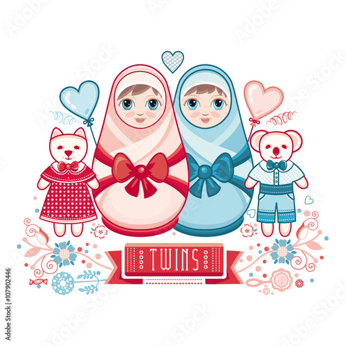 Newborn little baby. Greeting card of the newborn. 