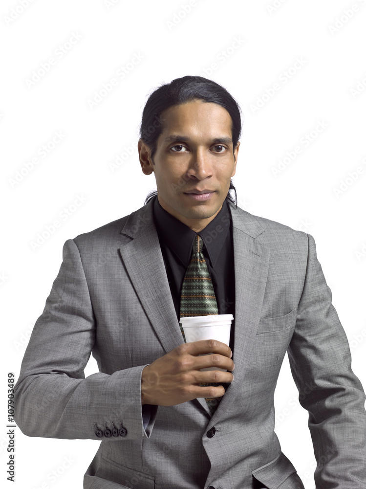 handsome businessman drinking coffee handsome businessman drinking coffee