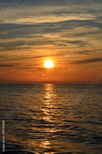 Beautiful maroon sunset on lake Baikal. © sanchos303