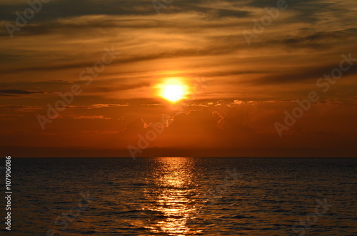 Beautiful maroon sunset on lake Baikal. © sanchos303