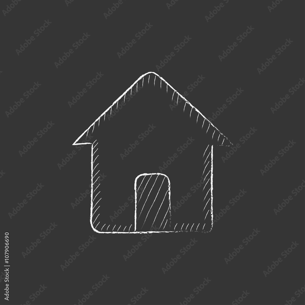 House. Drawn in chalk icon.
