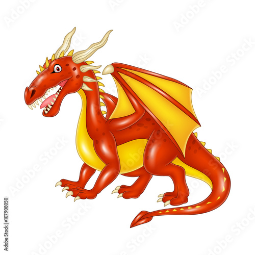 Cartoon dragon posing © tigatelu