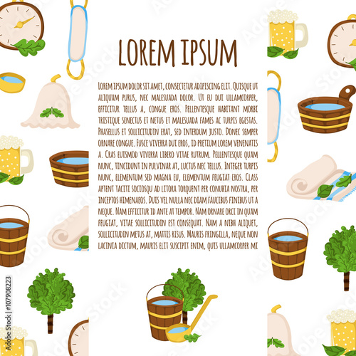 Vector illustration with sauna objects
