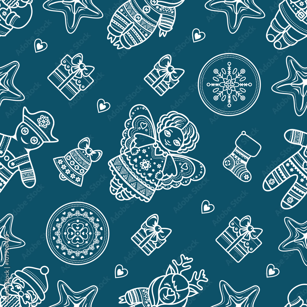 Seamless pattern. Christmas style. Seamless pattern. Christmas style.
