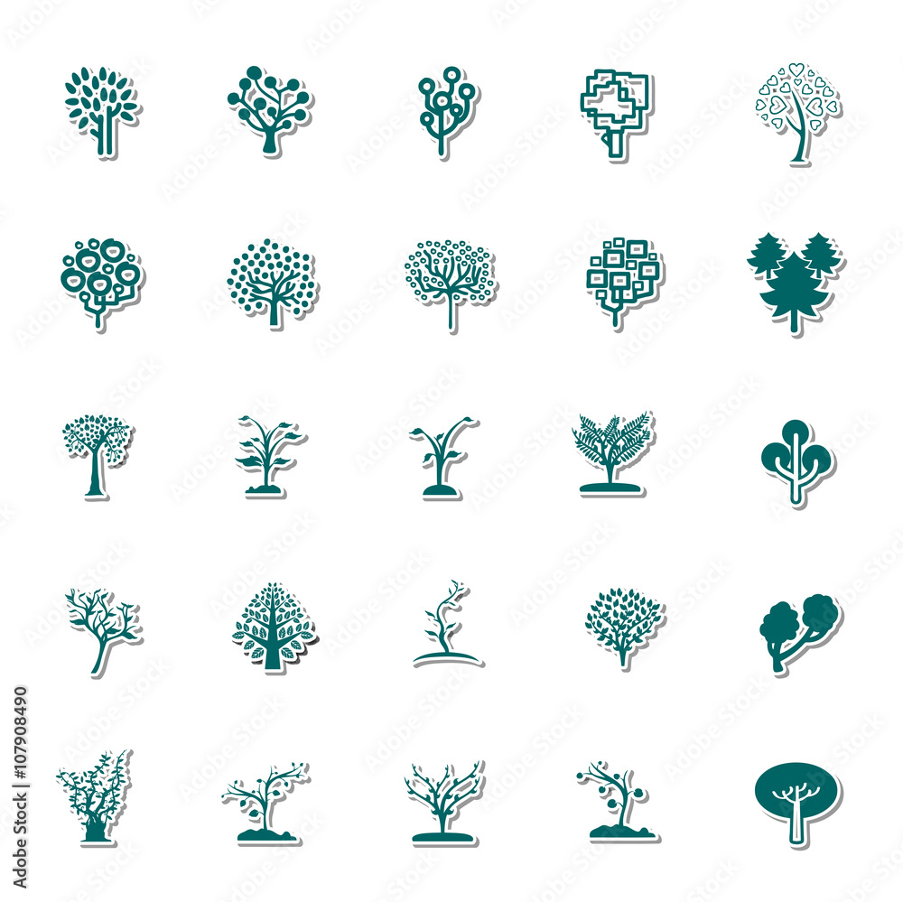 Fototapeta premium Tree icon set