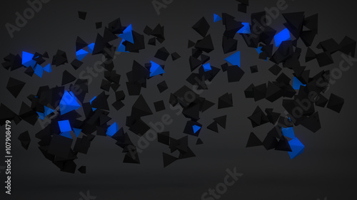 Chaotic Blue particles abst...