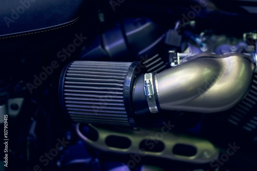 close-up motorcycle air filter.