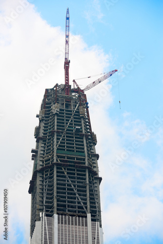 Skyscraper construction, outdoor building