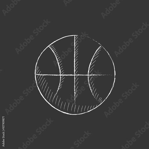 Basketball ball. Drawn in chalk icon.