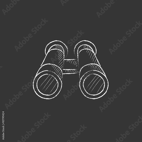 Binocular. Drawn in chalk icon.