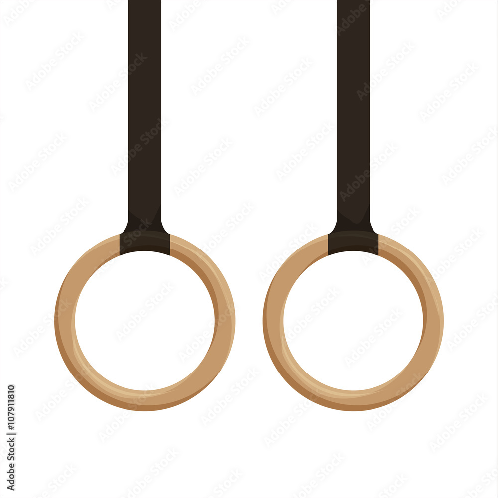 Gymnastic rings blue icon isolated on the white background. Gymnastic rings logo for gym fitness club. Gymnastic rings blue icon isolated on the white background. Gymnastic rings logo for gym fitness club.